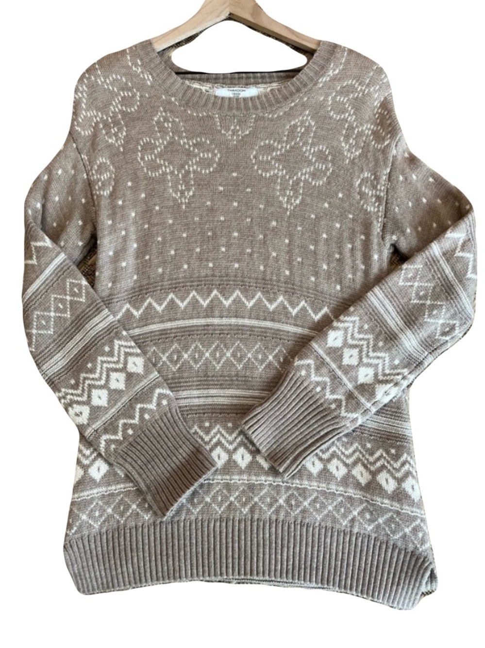 Thakoon Fair Isle Sweater Nordic Knit Après Ski Scandi Chalet Chic Neutral